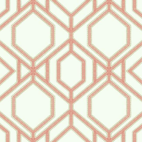 Sawgrass Trellis Coral Wallpaper