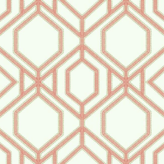 Sawgrass Trellis Coral Wallpaper
