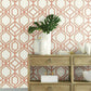 Sawgrass Trellis Coral Wallpaper