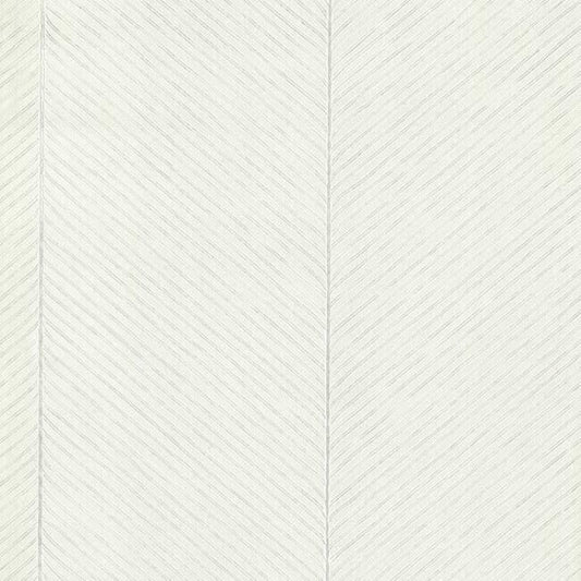 Palm Chevron White & Silver Wallpaper