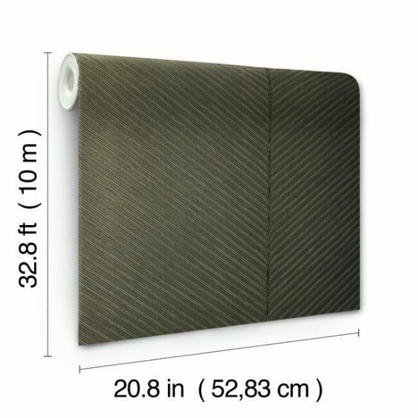 Palm Chevron Black & Gold Wallpaper