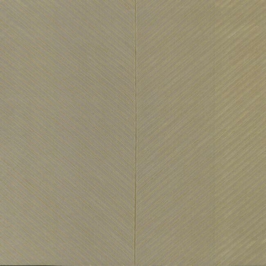 Palm Chevron Taupe & Gold Wallpaper
