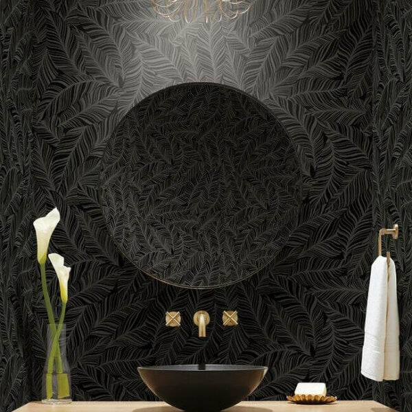 Rainforest Canopy Black Wallpaper