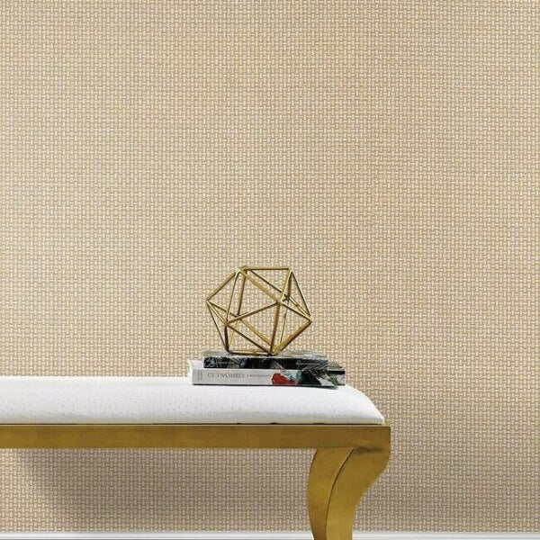 Cottage Basket Gold Metallic Wallpaper