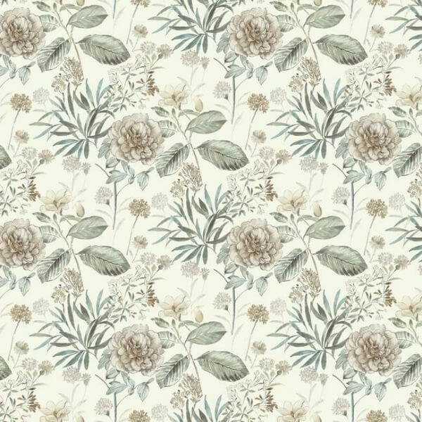 Midsummer Floral Beige & Green Wallpaper