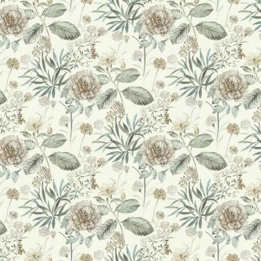Midsummer Floral Beige & Green Wallpaper