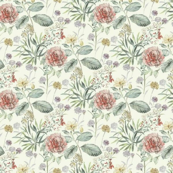 Midsummer Floral Coral Wallpaper
