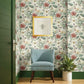 Midsummer Floral Coral Wallpaper