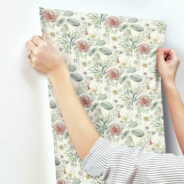 Midsummer Floral Coral Wallpaper
