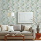 Handpainted Songbird Turquiose Wallpaper