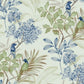 Handpainted Songbird Green & Blue Wallpaper