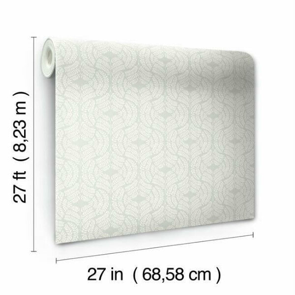 Fern Tile Light Grey Wallpaper