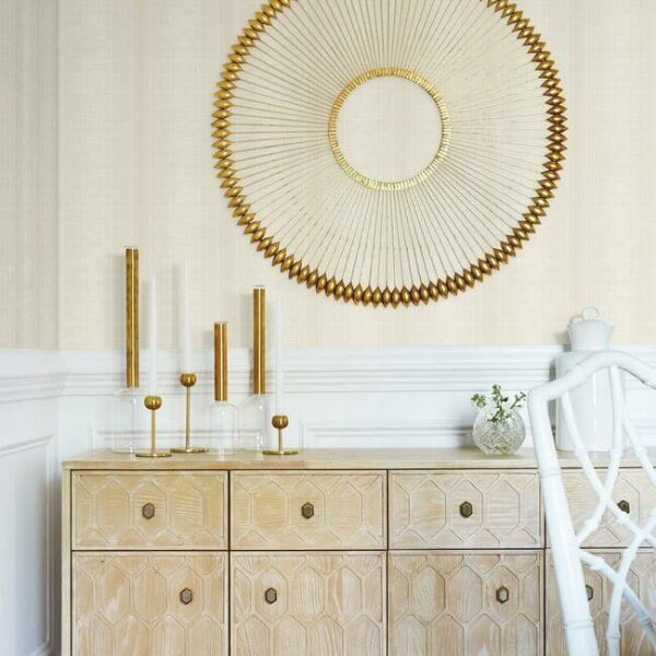 Silk Weave Beige Wallpaper