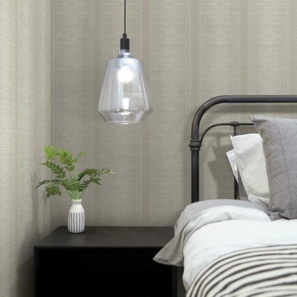 Silk Weave Stripe Light Brown Wallpaper