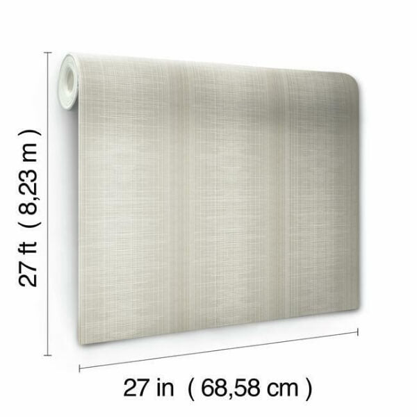 Silk Weave Stripe Light Brown Wallpaper