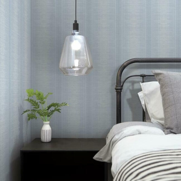 Silk Weave Stripe Blue Wallpaper