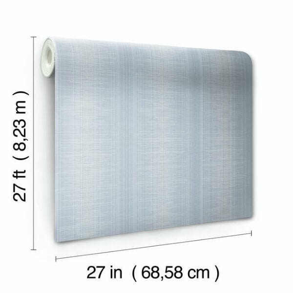 Silk Weave Stripe Blue Wallpaper