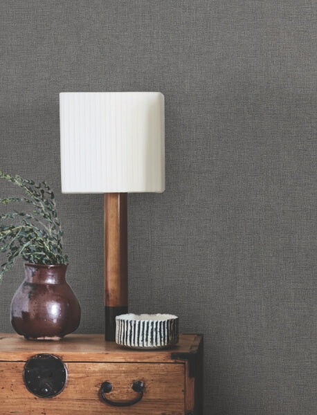 Hardy Linen Onyx Wallpaper