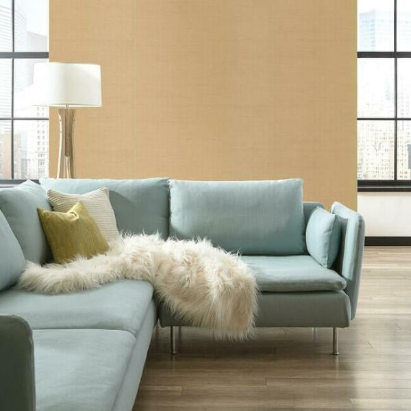 Plain Grass Beige Wallpaper