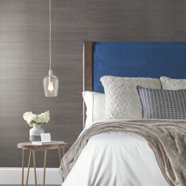 Sisal Grasscloth Silver Metallic Wallpaper
