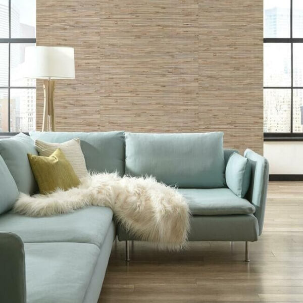 Wide Knotted Grass Metallic Wallpaper