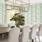 Beaumont Green Floral Stripe Wallpaper