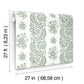 Beaumont Green Floral Stripe Wallpaper