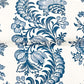 Beaumont Blue Floral Stripe Wallpaper