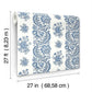 Beaumont Blue Floral Stripe Wallpaper