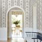 Beaumont Charcoal Floral Stripe Wallpaper