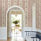 Beaumont Ruby Floral Stripe Wallpaper