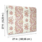 Beaumont Ruby Floral Stripe Wallpaper