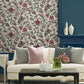 Parterre Raspberry Jacobean Wallpaper