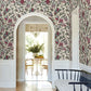 Parterre Raspberry Jacobean Wallpaper