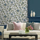 Parterre Blue Jacobean Wallpaper