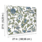 Parterre Blue Jacobean Wallpaper