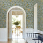 Parterre Light Blue Jacobean Wallpaper