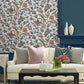 Parterre Coral Jacobean Wallpaper