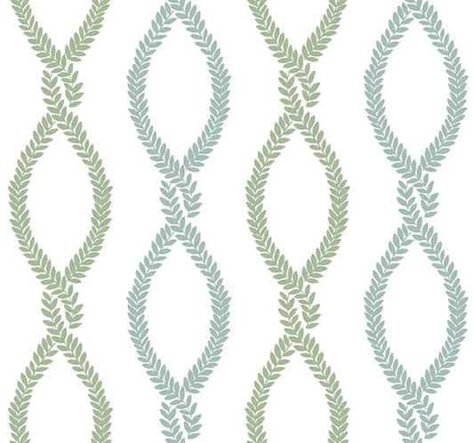 Laureate Light Green Vine Trellis Wallpaper