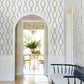 Laureate Light Green Vine Trellis Wallpaper