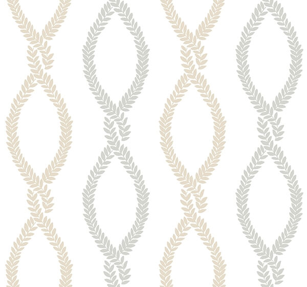 Laureate Neutral Vine Trellis Wallpaper