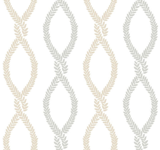 Laureate Neutral Vine Trellis Wallpaper