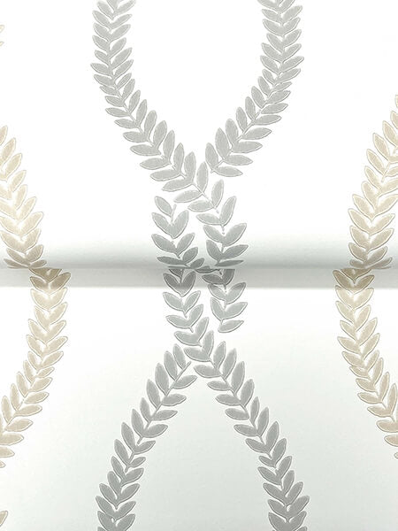 Laureate Neutral Vine Trellis Wallpaper