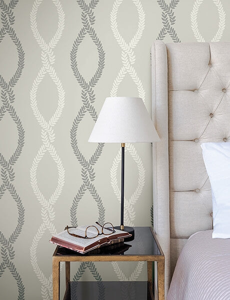 Laureate Grey Vine Trellis Wallpaper