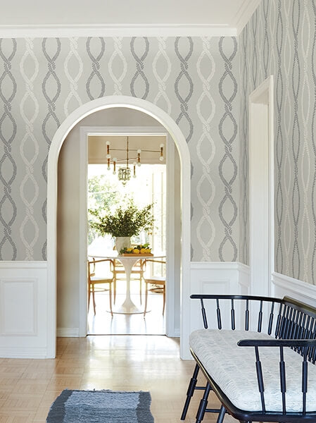 Laureate Grey Vine Trellis Wallpaper