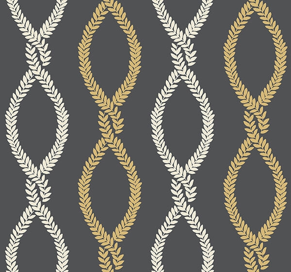 Laureate Black Vine Trellis Wallpaper
