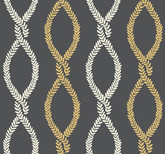 Laureate Black Vine Trellis Wallpaper
