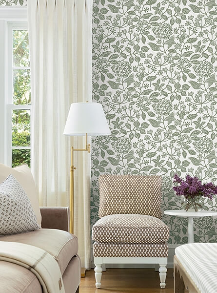 Rowen Olive Botanical Wallpaper