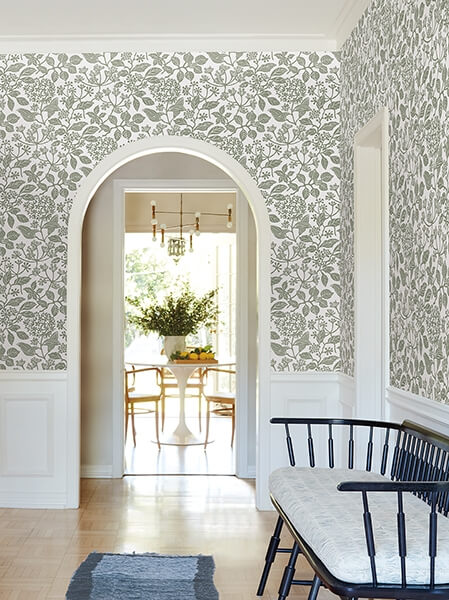 Rowen Olive Botanical Wallpaper