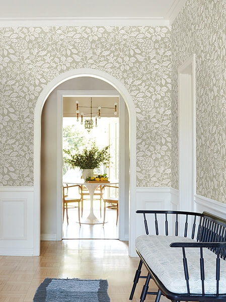 Rowen Taupe Botanical Wallpaper